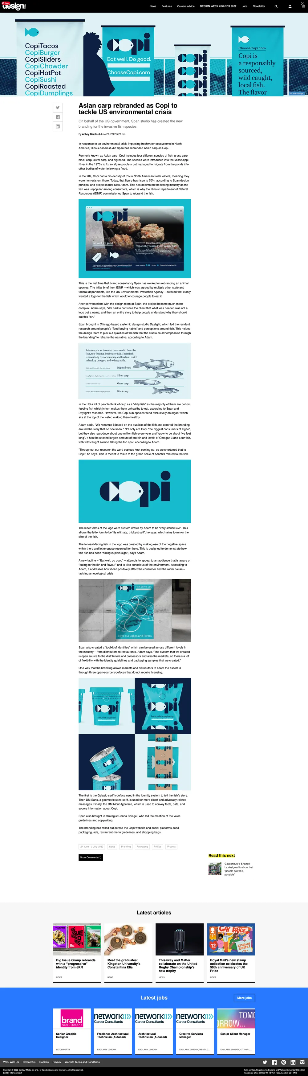 Fire Shot Capture 001 Asian carp rebranded as Copi to tackle US environmental crisis Desi www designweek co uk