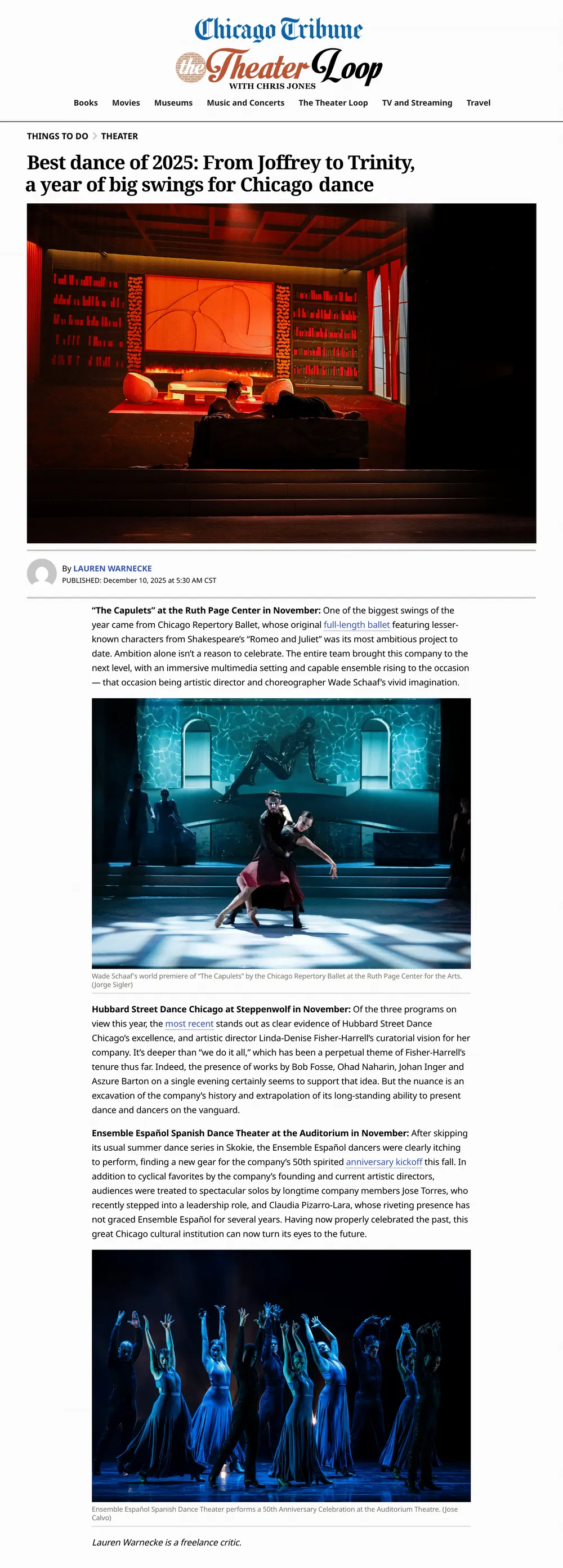 Span The Capulets Bestin Dance Chicago Tribune