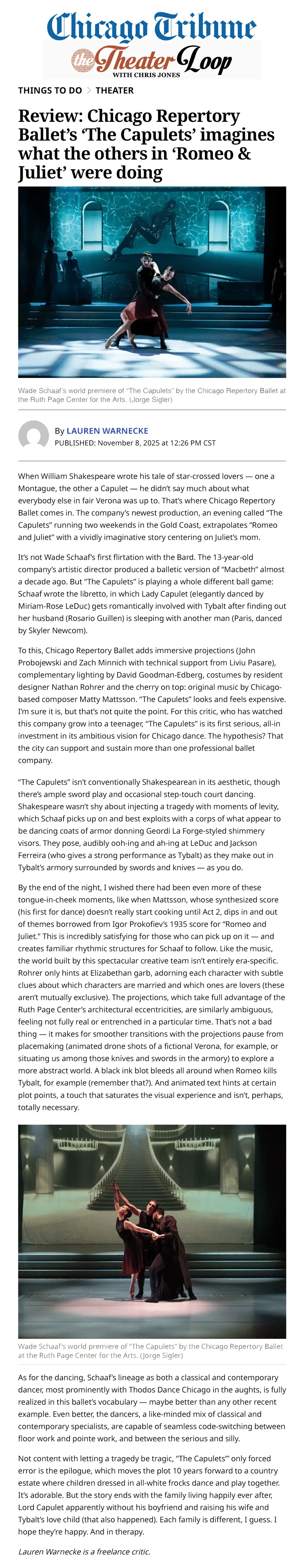 Span The Capulets Chicago Tribune