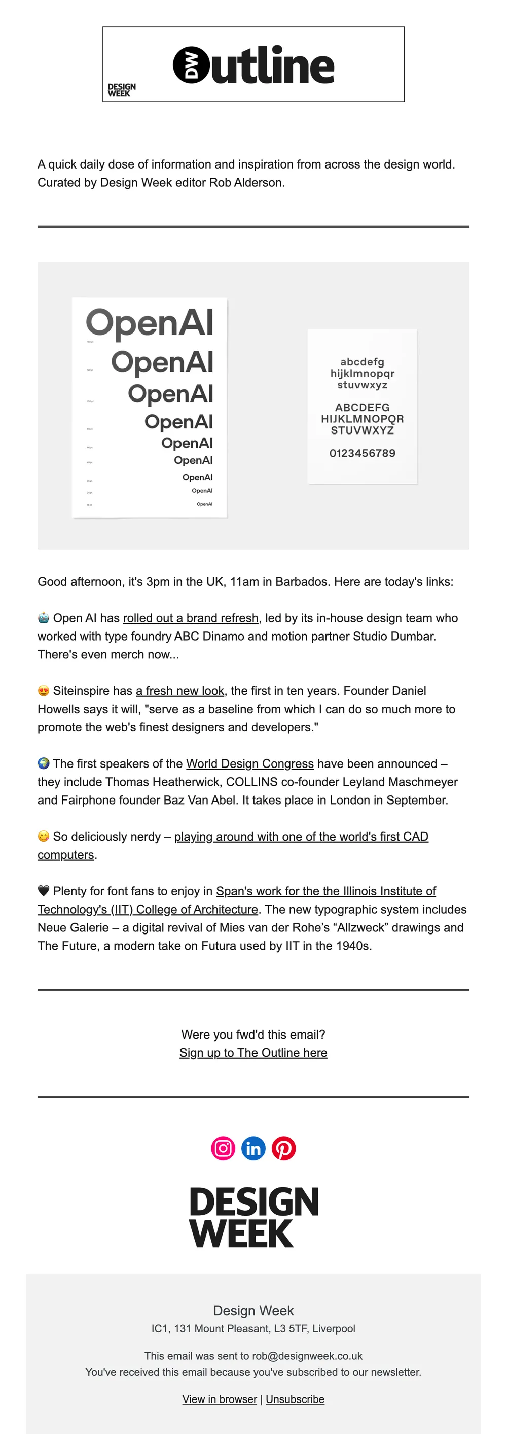 Newsletters designweek iitwebsite