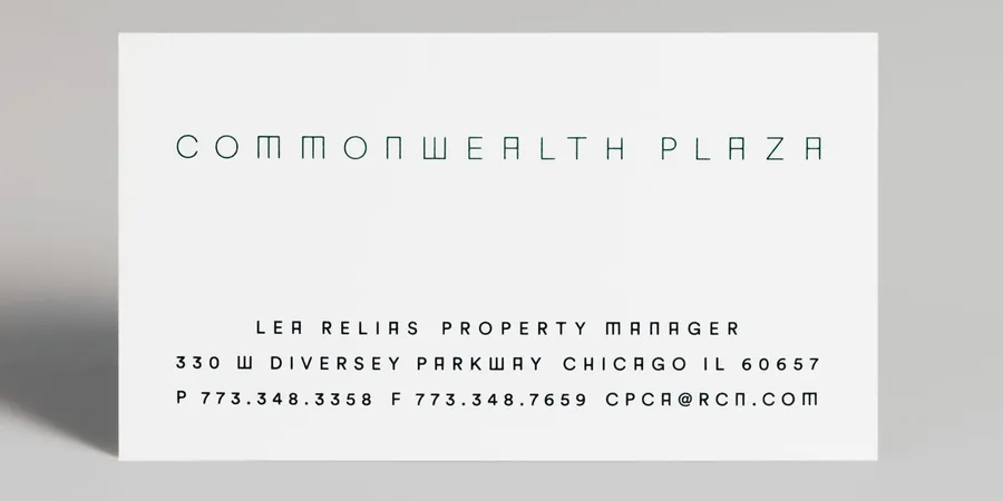 Commonwealth Plaza Business Cards