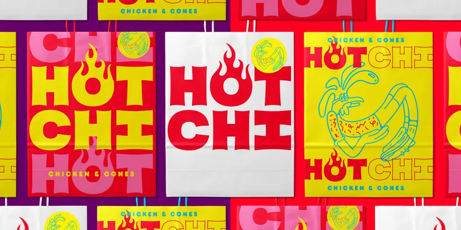 Hot Chi Chicago Hot Chicken Branding Graphic Design 08 To Go Bags