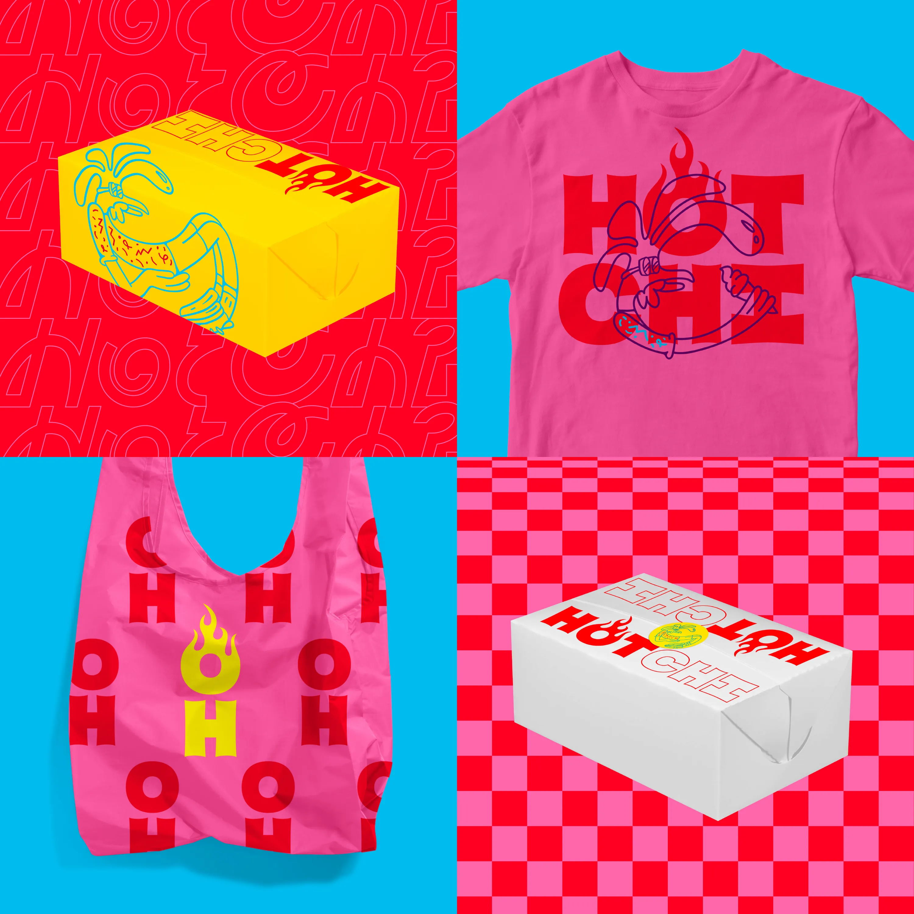 Hot Chi Chicago Hot Chicken Branding Graphic Design 09 Shirts Bag Box
