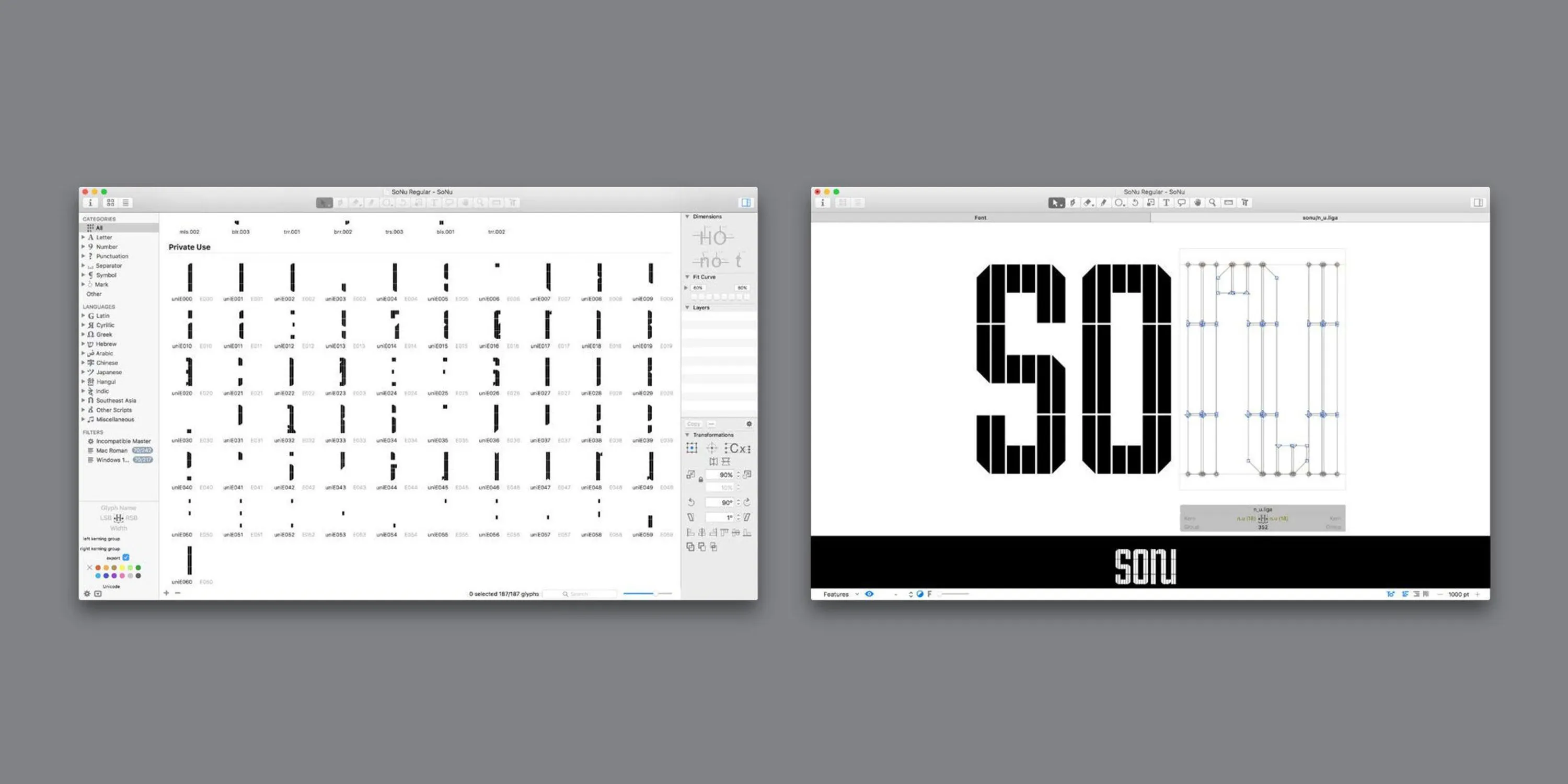 So Nu Graphic Identity Custom Typeface 2