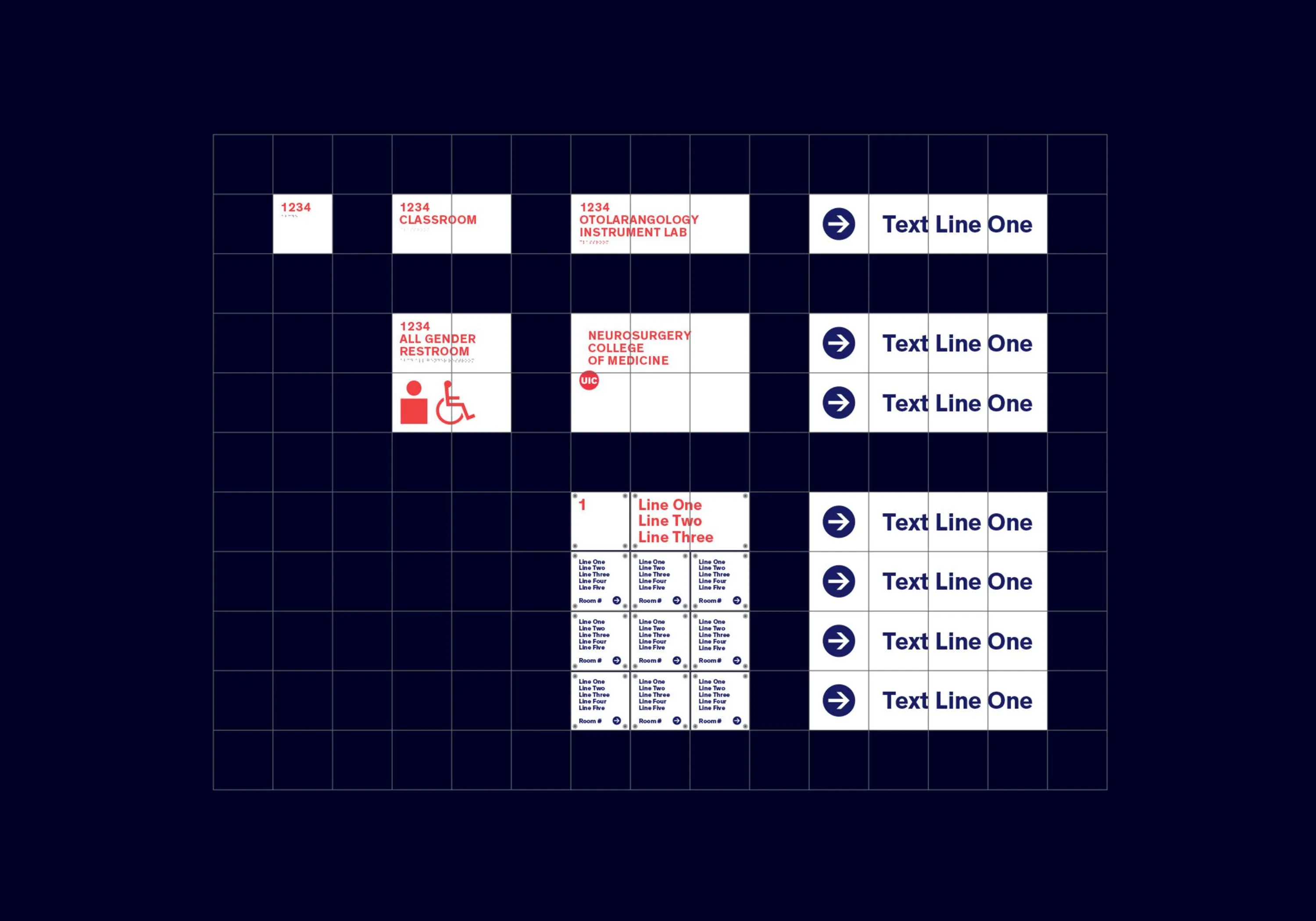 UIC Signage System Size Variations