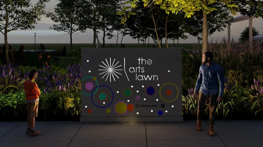 2 The Arts Lawn Webpost 3 The Arts Lawn Main Signage Nighttime